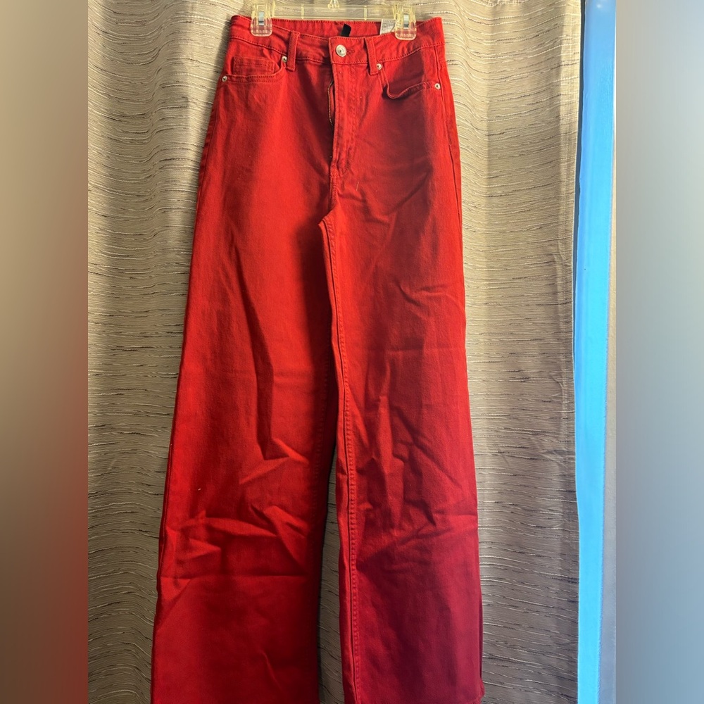 Hot Red H&M Wide Leg Pants - Size 4